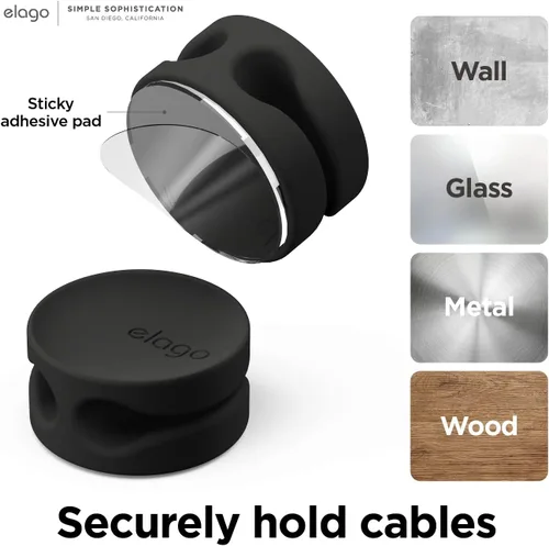 Miniatura 5 de elago Botones de gestión de cables: organizadores de escritorio, accesorios de escritorio, clips para cables, organizador de cables, oficina