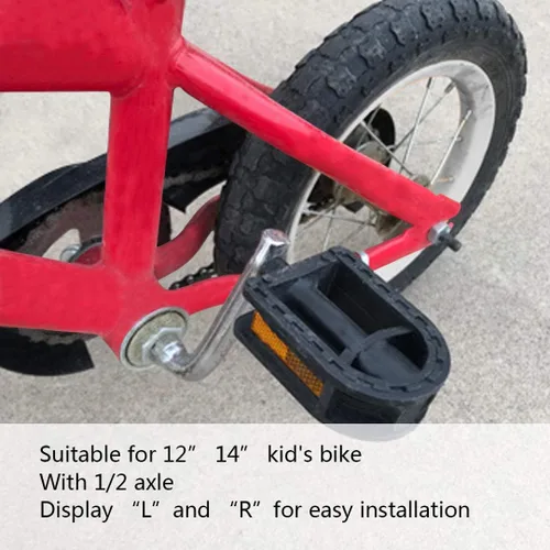 Miniatura 3 de Pedales de bicicleta para niños mejorados de 1/2 pulgadas, 1 par de pedales de husillo para niños de resina para bicicletas juveniles de 12 pulgadas