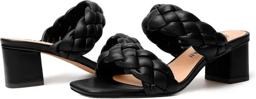Miniatura 6 de Sandalias de tacón bajo para mujer, sin cordones, con punta cuadrada, estilo casual, mate, de 2 pulgadas