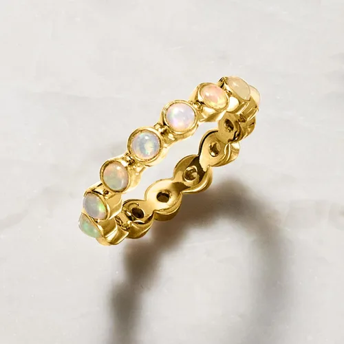 Miniatura 4 de Ross-Simons Anillo de eternidad con piedras preciosas en oro de 18 quilates sobre plata esterlina