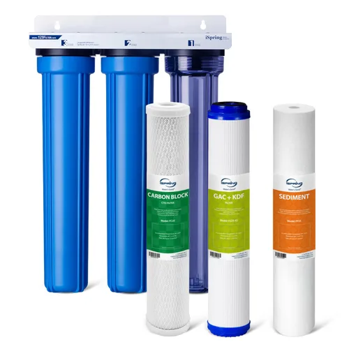 Miniatura 11 de iSpring Sistema de filtro de agua para toda la casa, altamente reduce hasta un 99% de cloro, sedimento, sabor, olor, sistema de filtración de agua