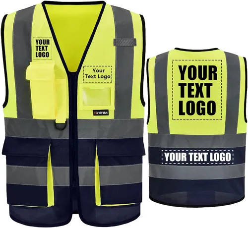 Miniatura 17 de A-SAFETY Chaleco de Seguridad Reflejante de Alta Visibilidad con Logo Personalizado (XS-8XL)
