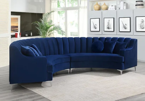 Miniatura 4 de Legend Vansen L - Sofá de terciopelo semicírculo de 141.34 pulgadas, sofá modular curvado de gran tamaño para sala de estar, oficina, apartamento