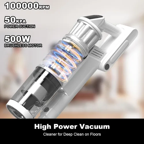 Miniatura 4 de Aspiradora inalámbrica – Aspiradoras para el hogar, 45 KPA 550 W, portátil, 60 minutos de tiempo de funcionamiento, batería recargable para pelo