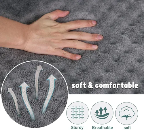 Miniatura 4 de Almohadilla grande para jaula de perros de 36 pulgadas, gris, cama de espuma viscoelástica para perrera de perros, franela suave, lavable