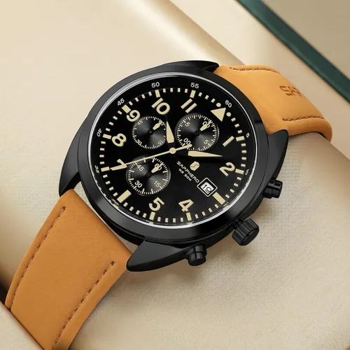 Miniatura 6 de SAPPHERO Reloj de lujo para hombre, resistente al agua, 164.0 ft, correa de silicona, analógico, de cuarzo, con fecha, reloj de pulsera clásico