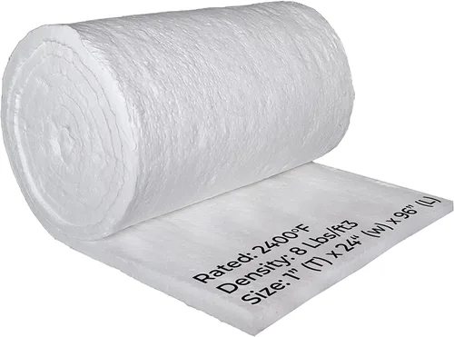 SIMOND STORE Manta aislante de fibra de cerámica, 8# 2400F, 1 x 24 x 96 pulgadas, deflectores de aislamiento de alta temperatura para estufa, horno,