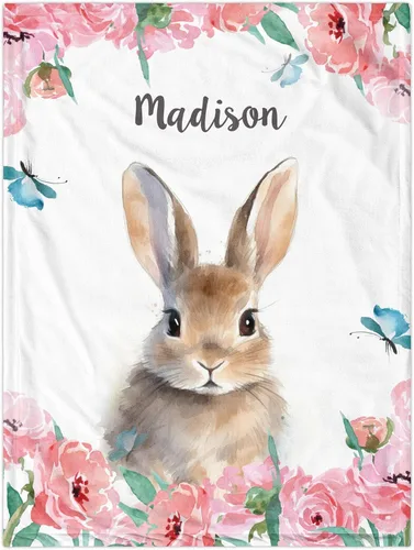 Miniatura 11 de Manta de bebé personalizada con llama, manta de bebé para niña pequeña, manta de bebé floral con nombre que recibe manta de bebé, manta de felpa