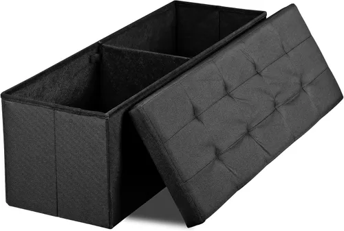 Miniatura 10 de Nova Microdermabrasion Banco de almacenamiento plegable otomano cuadrado de 43 pulgadas, con reposapiés, para dormitorio, sala de estar, soporta