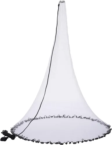 Miniatura 2 de BASSDASH American Saltwater Fishing Cast Net 3/8 1/4-Inch Mesh 4ft 6ft 8ft Radius, 1-Pound Per Foot, for Bait Fish with Utility Bucket Casting