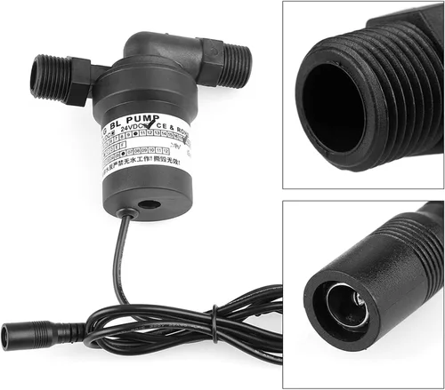 Miniatura 5 de Bomba sumergible sin escobillas sin escobillas solar de alta temperatura de 24V DC Fuga de bombeo de circulación 1/2 pulgada para calentador de agua