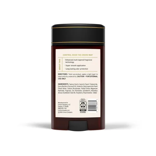 Miniatura 7 de Cremo Desodorante italiano sin aluminio de bergamota para hombres, protección contra olores de larga duración de 48 horas, 2.65 onzas