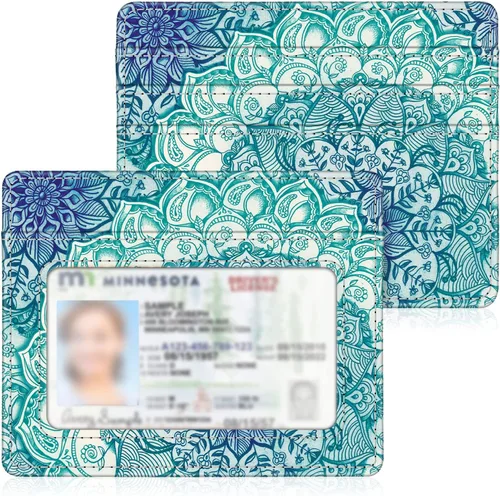 Miniatura 15 de Fintie Billetera delgada y minimalista para bolsillo frontal, con bloqueo RFID, tarjetero y ventana de identificación, para hombre o mujer