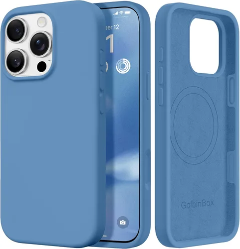 Miniatura 24 de GolbinBox Funda magnética para iPhone 17, compatible con MagSafe, cubierta de silicona integrada para control de cámara, funda de silicona líquida a