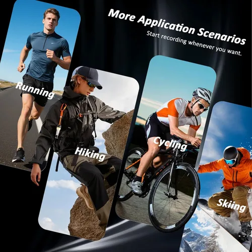 Miniatura 2 de Mini cámara corporal 4K – Cámara de acción deportiva para pulgar de 128 GB con audio, grabación de pecho manos libres, montaje en casco