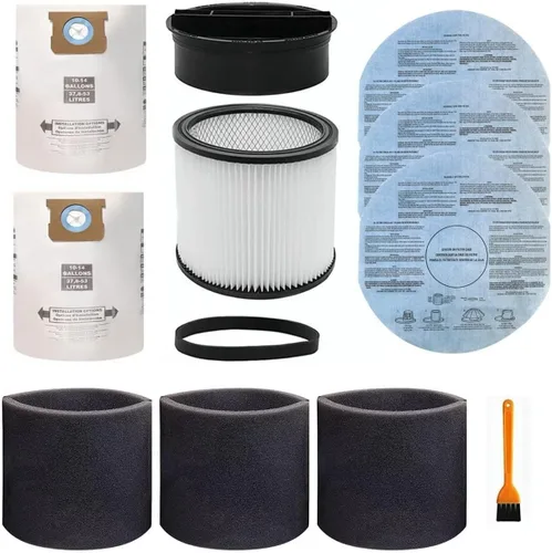 Miniatura 8 de Filtro de repuesto para Shop Vac 90304 90350 90333, bolsas de vacío para aspiradora Shop Vac de 5 a 8 galones, filtro de funda de espuma 90585