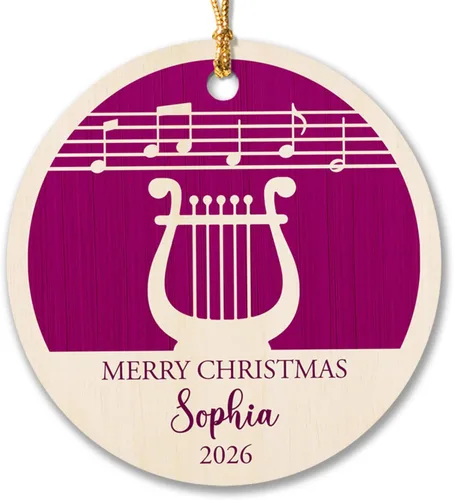 Miniatura 18 de Adorno de Navidad de instrumento musical de acordeón, nombre personalizado y adorno de año para acordeonista, regalo de profesor de música