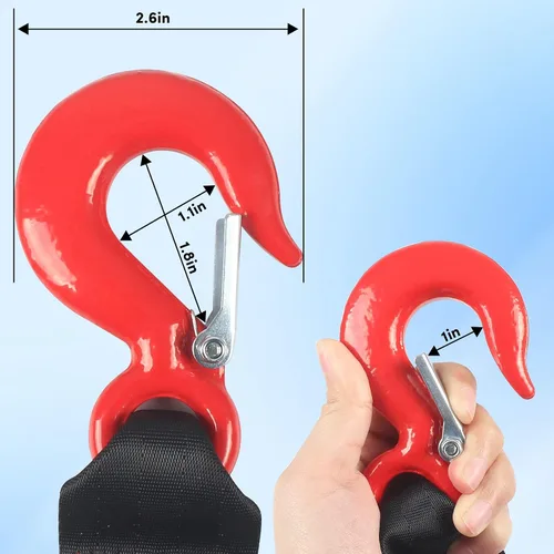 Miniatura 3 de Correa de cabrestante de barco con gancho, correa de cabrestante para remolque de barco, correa de cabrestante de remolque de barco de 2 pulgadas x
