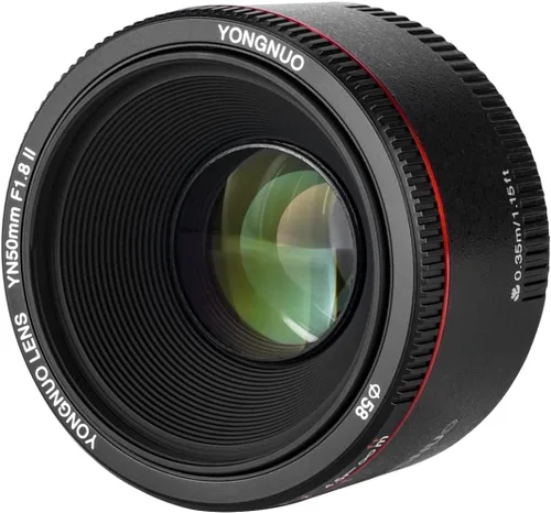 Miniatura 5 de Yongnuo YN50mm F1.8 II AF/MF 0.35M Distancia de Enfoque Lente Principal Estándar Negra para Cámaras Canon EF Montura EOS 5D IV 1DX I 200D II 850D 7D