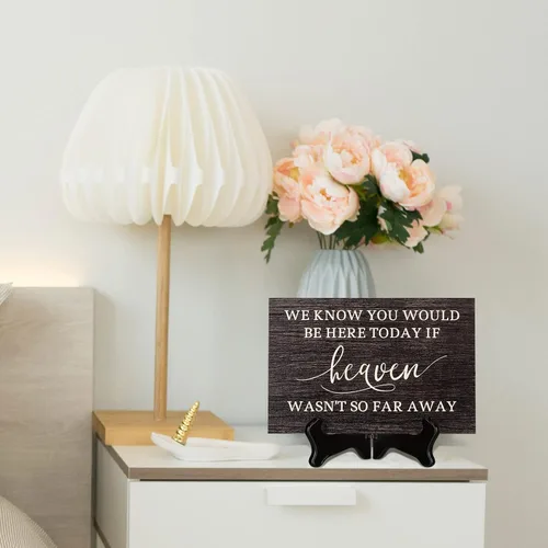 Miniatura 7 de Blulu Letrero conmemorativo de boda We Know You Would Be Here Today If Heaven Wasn't So Far Away Placa de memoria de madera para seres queridos