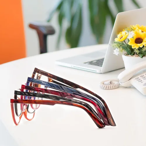 Miniatura 3 de COJWIS Reading Glasses Blue Light Blocking 5 Pack Spring Hinge Fashion Readers for Men and Women Anti Glare Filter Eyeglasses 143-2 5C