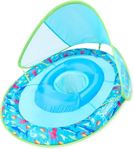 Miniatura 9 de SwimWays Flotador de Resorte para Bebé, Flotador de Piscina para Bebé con Toldo y Protección UPF, Accesorios de Piscina para Niños de 9-24 Meses