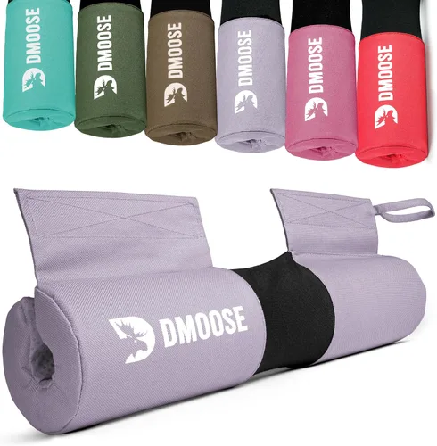 Miniatura 17 de DMoose Fitness Almohadilla de Barra para Empuje de Cadera, Sentadillas y Estocadas - Cojín de Espuma Gruesa Antideslizante para Soporte de Cuello