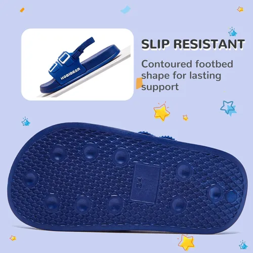 Miniatura 5 de HOBIBEAR Sandalias para niños y niñas, zapatos planos con punta cerrada, zapatos de agua para niños, zapatos de playa de verano (bebéniño pequeño)