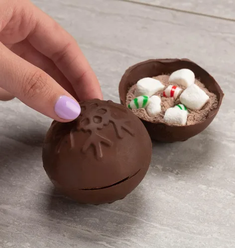 Miniatura 7 de Molde de silicona para bombas de chocolate caliente y cacao de Mobi, hombre de jengibre, para hacer 3 "bombas