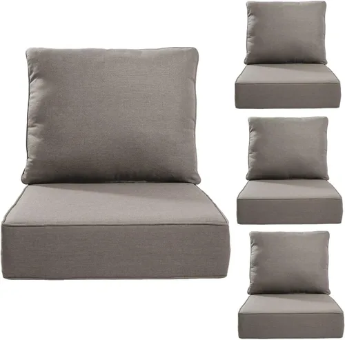 Miniatura 10 de Rilyson Cojines de patio para muebles de exterior, 22 x 24 pulgadas, respaldo alto y asiento profundo, cojín de exterior para sillas de patio, sofá