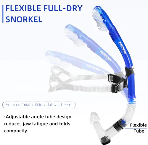 Miniatura 5 de Seago Swim Snorkel for Lap Swimming, Dry Top Front Swimmer Gear for Adult Youth, Training Equipment in Pool and Open Water with Comfy Easy to Adjust