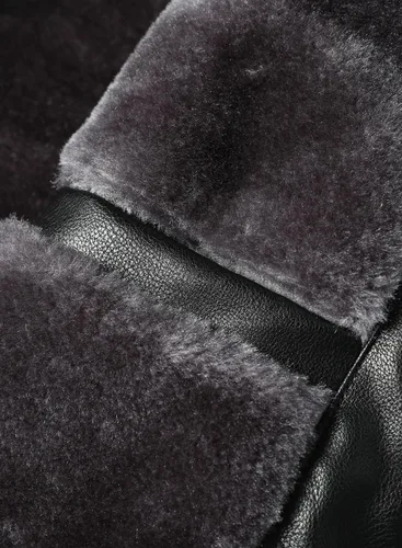 Miniatura 5 de Fanarcher Chaqueta de hombre de piel sintética con forro polar acolchada tipo bomber para motocicleta con capucha