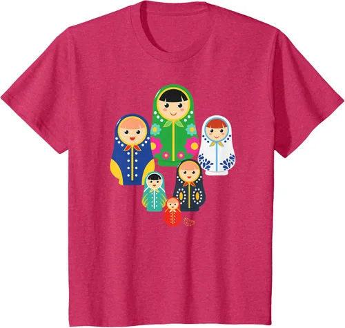 Miniatura 60 de Matryoshka Russian Nesting Dolls, Rusia - Camiseta de regalo, Azul / Patchwork, S