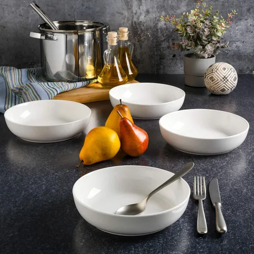 Miniatura 5 de Gibson Home Zen Buffet - Tazones de ensalada de porcelana de 41 onzas resistentes a los arañazos y a los arañazos, 4 unidades, gran capacidad, aptos