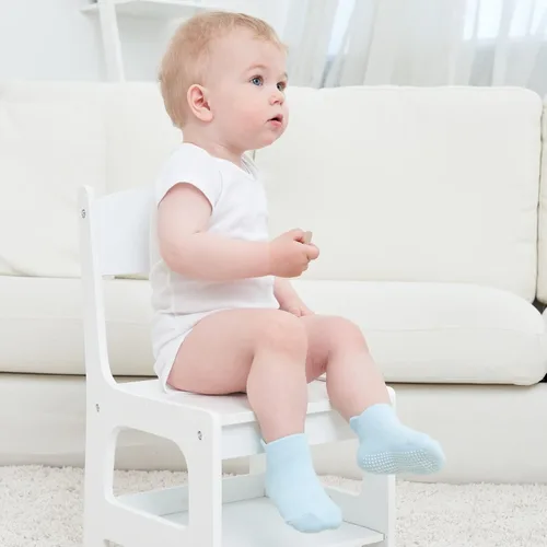 Miniatura 6 de Zaples - Calcetines altos hasta el tobillo para bebé con base antideslizante, unisex