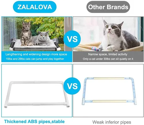 Miniatura 6 de Percha de gato ZALALOVA, asiento de ventana para gato cama grande y resistente manta de forro polar 2025 ventosas de sujeción con tornillo y manta