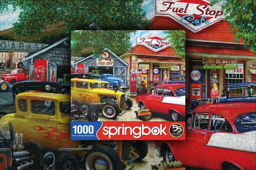Miniatura 7 de Springbok 's - Rompecabezas de 1000 piezas Hot Rod Cafe, fabricado en Estados Unidos Multicolor