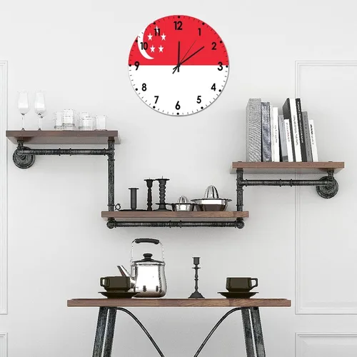 Miniatura 156 de Cheyan Reloj de pared con bandera de Canadá de 12 pulgadas, silencioso, sin tictac, de PVC, funciona con pilas, reloj redondo decorativo, regalo