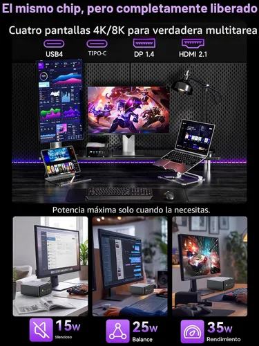 Miniatura 7 de GMKtec K15 AI Mini PC Oculink Intel Ultra 5 125U Procesador 32GB DDR5 512GB SSD, computadora de escritorio AI Boost, 3X M.2 2280 expansión