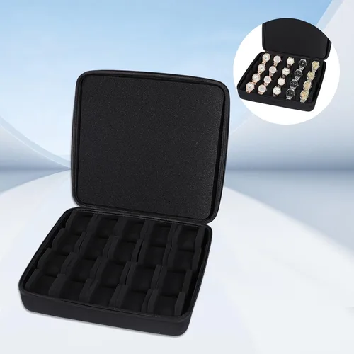 Miniatura 3 de Portable Watch Storage Case Organizers Secure Zippered 20 Slot Box Pouches for Smartwatch Jewelry Small Items Accessory Smart