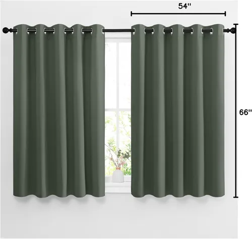 Miniatura 7 de NICETOWN Cortinas opacas de dormitorio para ventana de cocina, tratamiento de ventana, aislamiento térmico, ojales sólidos, reducción de sonido