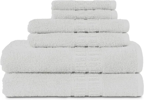 Miniatura 13 de MyPillow MyTowels - Juego de 6 toallas de baño, 100% algodón, suaves y absorbentes, para baño, 2 toallas de baño, 2 toallas de mano, 2 paños