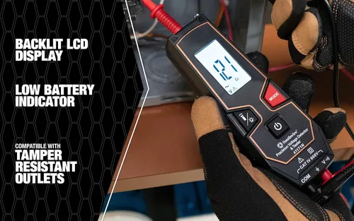 Miniatura 5 de Southwire Tester LCD 600VAC/VDC NCV - Detecta automáticamente voltaje de CA o CC - Luz de trabajo integrada - Pantalla retroiluminada - Detección