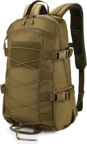Miniatura 8 de Mochila táctica pequeña de 25 litros para senderismo, camping, senderismo, caza, paquete Molle para hombres y mujeres, gris