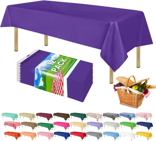 Miniatura 128 de Zimpleware - Mantel redondo de plástico para fiestas de 213 cm (84 pulgadas) de diámetro (paquete de 1, 6 y 12 unidades)