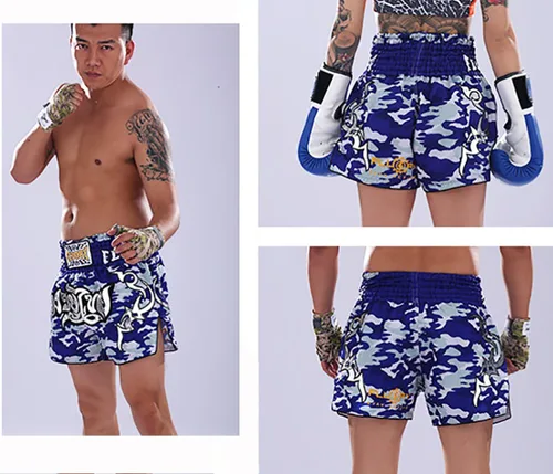 Miniatura 2 de FLUORY Tamaño de los pantalones cortos Muay Thai XS, S, M, L, XL, 2XL, 3XL, 4XL, pantalones cortos de boxeo para hombresmujeresniños con muchos