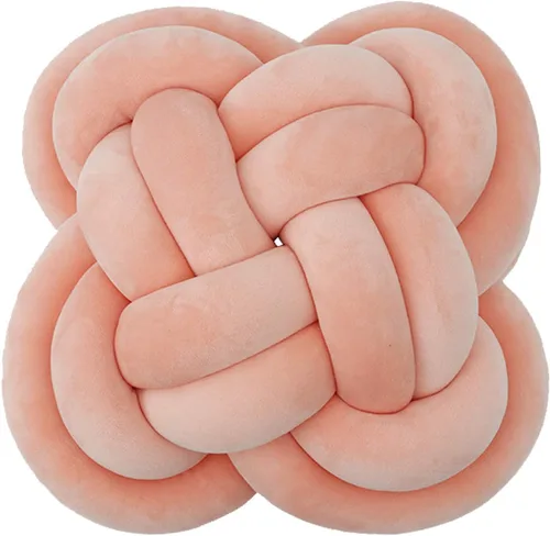 Miniatura 41 de Cyprinus Carpio Almohada creativa con nudo de bola de rosa, cojín de flor para sofá, almohada lumbar, decoración (rosa-C)