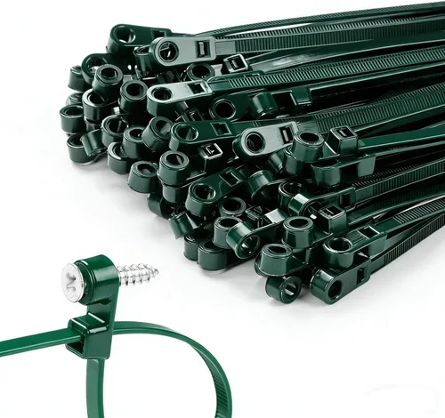 Miniatura 9 de 200 PCS 4 inch Black Zip Ties with Screw Hole 50lbs Mountable head Cable Ties Straps Multipurpose Heavy Duty Nylon Cable Zip Ties with Screw