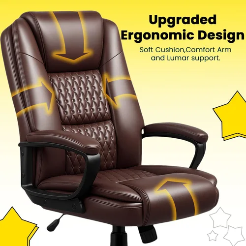 Miniatura 5 de OFIKA Silla de Oficina para el Hogar, Silla Grande y Alta de 400 LBS Diseño de Servicio Pesado, Cojín Ergonómico de Respaldo Alto Soporte Lumbar