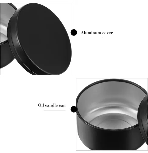 Miniatura 7 de SEWACC Kits de bricolaje Moldes de velas, 12 piezas de latas de velas vacías con tapas, latas de velas de aluminio, latas redondas de metal